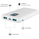 Fixed Zen 10 powerbanka s LCD displejom a výstupom PD 20W, 10 000 mAh, biela