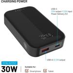 Fixed Zen 10 Pro powerbanka s LCD displejom a výstupom 30W, 10 000 mAh, čierna
