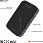 Fixed Zen 10 Pro powerbanka s LCD displejom a výstupom 30W, 10 000 mAh, čierna