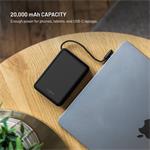 Fixed Zen 20 Loop powerbanka s LCD displejom a výstupom 40W, 20 000 mAh, čierna
