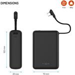 Fixed Zen 20 Loop powerbanka s LCD displejom a výstupom 40W, 20 000 mAh, čierna