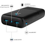 Fixed Zen 20 powerbanka s LCD displejom a výstupom PD 20W, 20 000 mAh, čierna