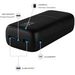 Fixed Zen 30 powerbanka s LCD displejom a výstupom PD 20W, 30 000 mAh, čierna