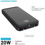 Fixed Zen2 10 powerbanka s LCD displejom a výstupom PD 20W, 10 000 mAh, čierna