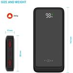 Fixed Zen2 10 powerbanka s LCD displejom a výstupom PD 20W, 10 000 mAh, čierna