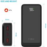 Fixed Zen2 20 powerbanka s LCD displejom a výstupom PD 20W, 20 000 mAh, čierna