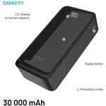Fixed Zen2 30 powerbanka s LCD displejom a výstupom PD 20W, 30 000 mAh, čierna