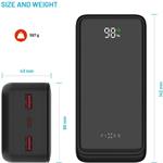 Fixed Zen2 30 powerbanka s LCD displejom a výstupom PD 20W, 30 000 mAh, čierna