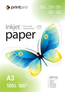 Fotografický papier PrintPro s vysokým leskom, 180 g/m2, A3, 100 strán (PGE180100A3)