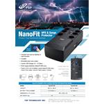 FSP UPS NanoFit 800, 800 VA, 2xUSB power, LCD, RJ45, offline