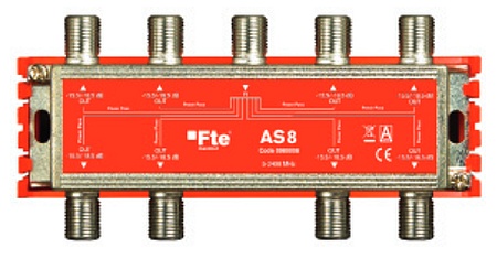 FTE rozbočovač AS 8, rozsah 5-2400 MHz, F-konektor