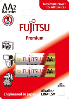 Fujitsu Premium Power alkalická batéria LR06/AA, blister 2ks