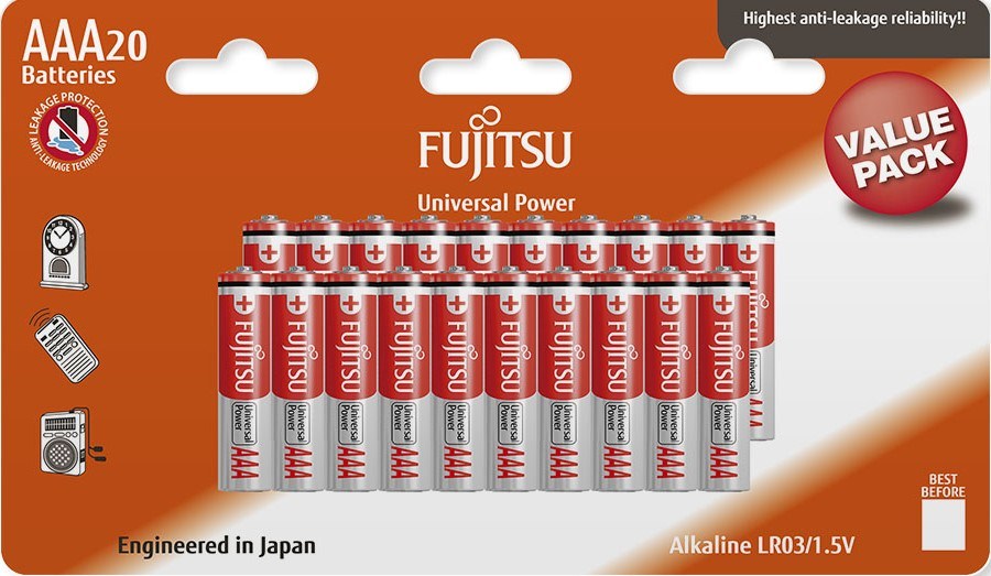 Fujitsu Universal Power alkalická batéria LR03/AAA, blister 20ks