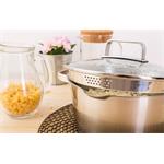 G21 Gourmet Magic, hrniec s cedidlom a pokrievkou, 28 cm, nerez