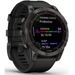 Garmin fenix 7 Sapphire Solar, Carbon Gray DLC Titanium, Black Band