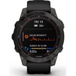 Garmin fenix 7 Sapphire Solar, Carbon Gray DLC Titanium, Black Band