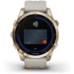 Garmin fenix 7S Sapphire Solar, Cream Gold Titanium, Light Sand Band