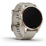 Garmin fenix 7S Sapphire Solar, Cream Gold Titanium, Light Sand Band