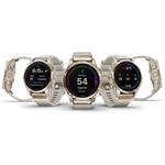 Garmin fenix 7S Sapphire Solar, Cream Gold Titanium, Light Sand Band