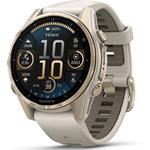 Garmin fenix 8 - 43mm, AMOLED, Sapphire, Soft Gold, Fog Gray/Dark Sandstone