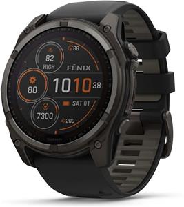 Garmin fenix 8 - 51mm, Sapphire Solar, Carbon Gray DLC Titanium, Black/Pebble Gray