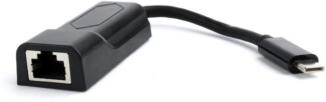 Gembird adaptér USB-C Ethernet Gigabit, čierny