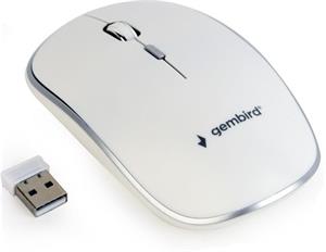 Gembird bezdrôtová optická myš, 1600 DPI, nano USB, biela