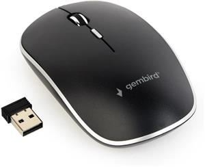 Gembird bezdrôtová optická myš, 1600 DPI, nano USB, čierna