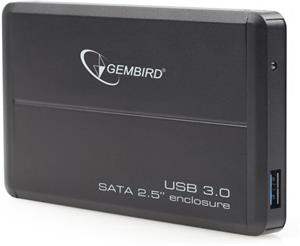 Gembird externý box USB 3.0, 2,5'' SATA, čierny hliník, HDD/SSD