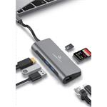 Gembird hub 5v1 USB-C na 2x USB-A + 1x HDMI + LAN + čítačka SD kariet, PD 2.0 60 W