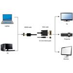 Gembird kábel HDMI na VGA + audio M/M, prepojovací, 1,8 m
