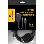 Gembird kábel HDMI na VGA + audio M/M, prepojovací, 1,8 m