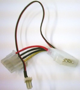 Gembird kábel MOLEX (4pin) s vývodom pre ventilátor (3pin FAN) 15 cm