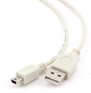 Gembird kábel USB 2.0 na mini USB M/M, prepojovací, 1,8m sivý