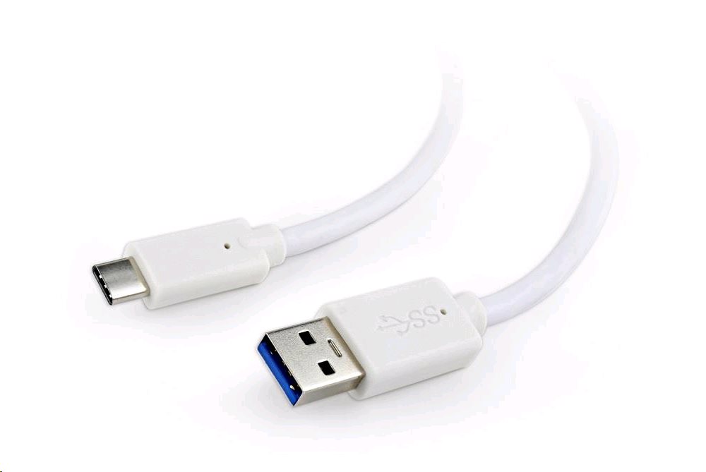 Gembird kábel USB 3.0 na USB-C M/M, prepojovací, 1,0m biely