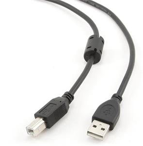 Gembird kábel USB-A na USB-B M/M, tlačiarňový prepojovací 4,5m, čierny