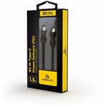 Gembird kábel USB-C 60W, 1,0m, čierny