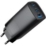 Gembird PD GaN nabíjačka 1xUSB-A 2xUSB-C, 65W, čierna