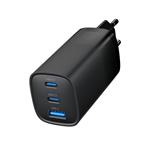 Gembird PD GaN nabíjačka 1xUSB-A 2xUSB-C, 65W, čierna