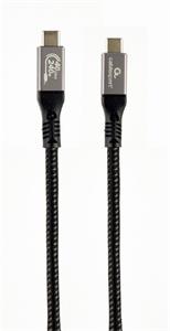 Gembird Premium kábel USB 4, 8K @ 60 Hz, 240W, 1,5m, bavlnený oplet, čierny