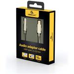 Gembird redukcia USB-C na jack 3,5 M/F, káblová, 0,10m, biela