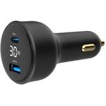 Gembird USB-A, USB-C 30W auto nabíjačka, čierna