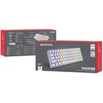 Genesis THOR 660 RGB bezdrôtová herná klávesnica, Bluetooth, USB, Gateron Brown, US, biela