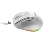 Genius Ergo 9000S Pro, bezdrôtová, vertikálna, 2.4Ghz+BT, tichá myš, biela