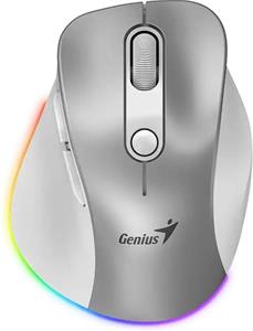 Genius Ergo 9000S Pro, bezdrôtová, vertikálna, 2.4Ghz+BT, tichá myš, sivá