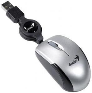 Genius MicroTraveler V2, optická myš, USB, strieborná, navíjací kábel