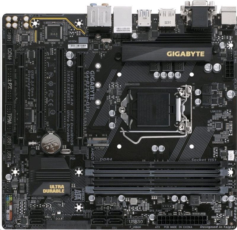 Gigabyte b250m d3h совместимость