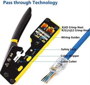 Goobay krimpovacie kliešte na ,6,8 žilový kábel, Pass Through