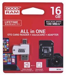 Goodram microSDHC 16GB + adaptér + čítačka 