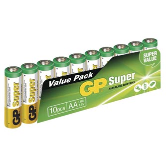GP alkalická batéria, AA, 1.5V, fólia, 10-pack, SUPER